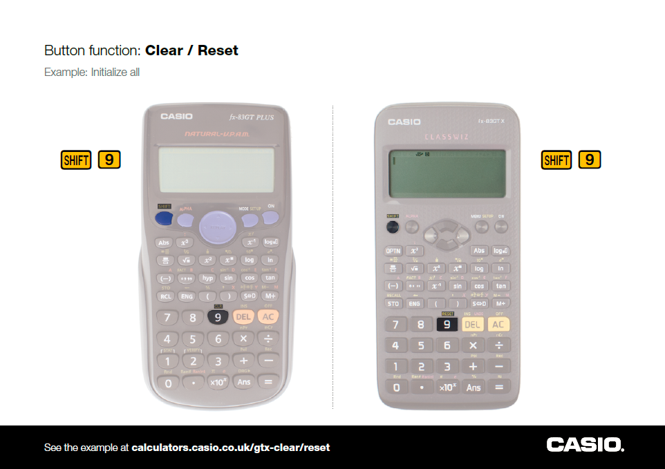 clear casio calculator